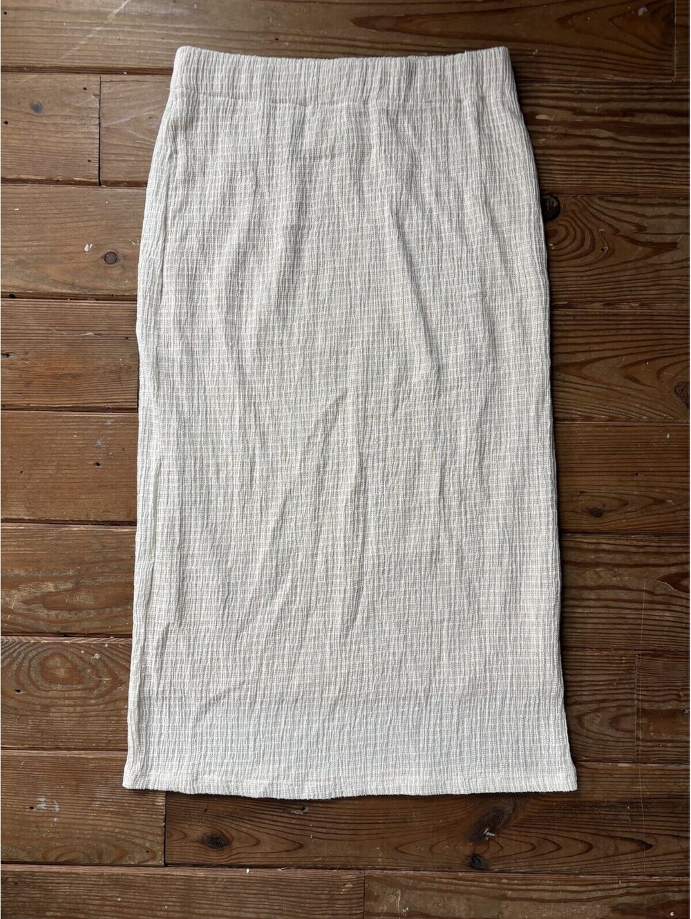 Vince Cream Textured Knit Pull-On Midi Column Skirt Size M